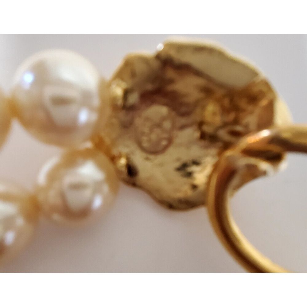 VTG KJL Avon Necklace Lion Head Clasp Faux Pearl 80's Kenneth J. Lane Signed - Picture 9 of 12